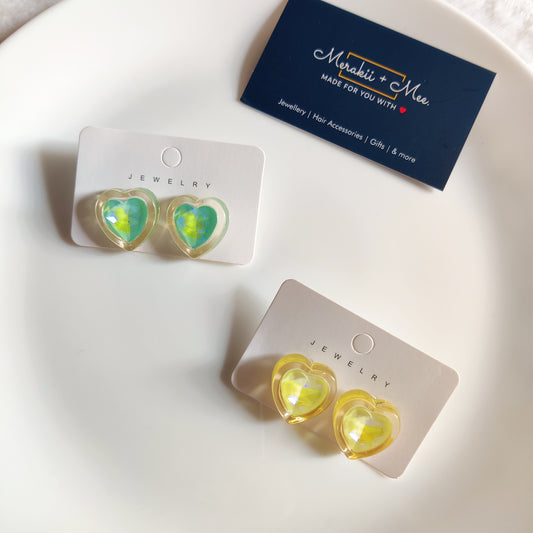 Pastel Heart Stud Earrings – Soft Girl Aesthetic Jewelry