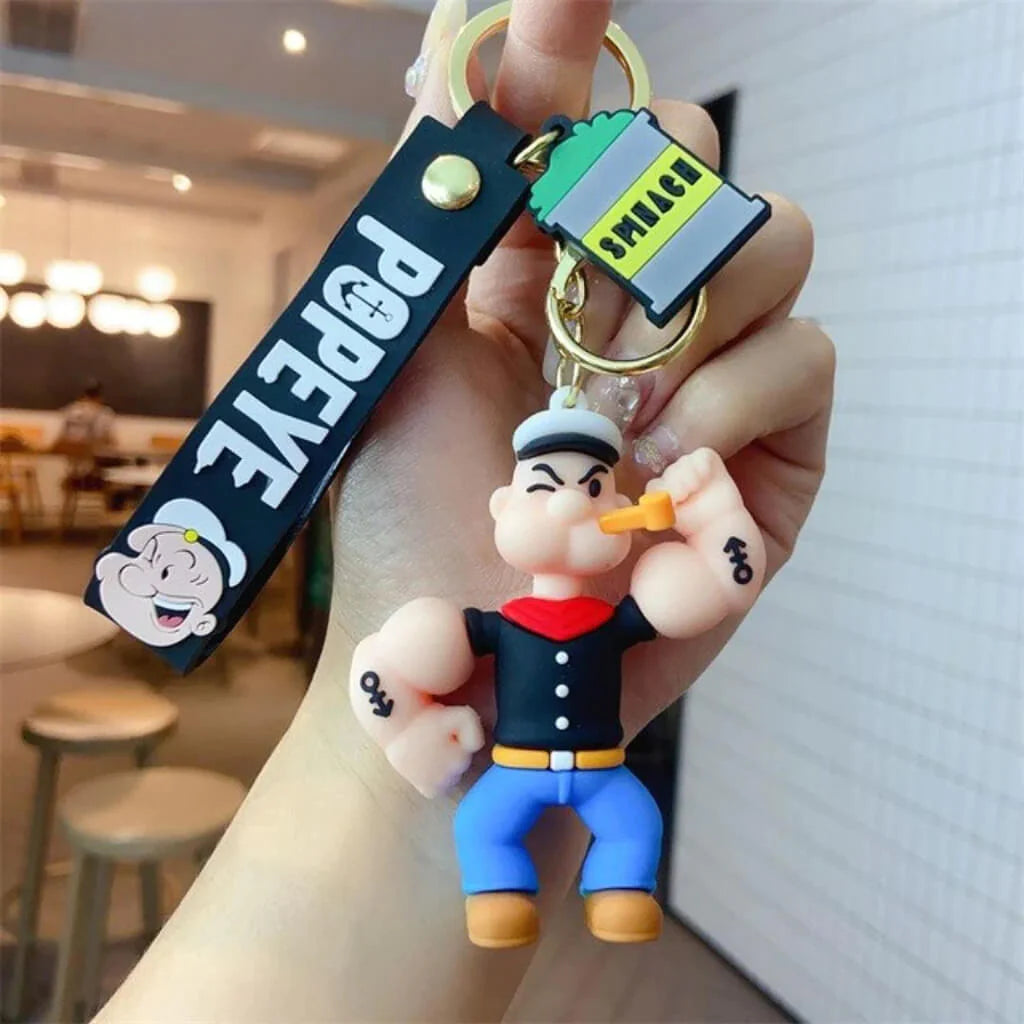 Popeye The Sailor Man Rubber Keychain - Get strong and stylish