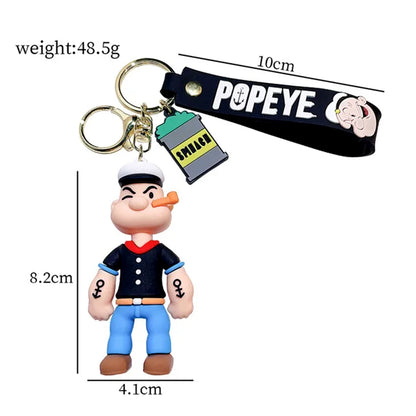 Popeye The Sailor Man Rubber Keychain - Get strong and stylish