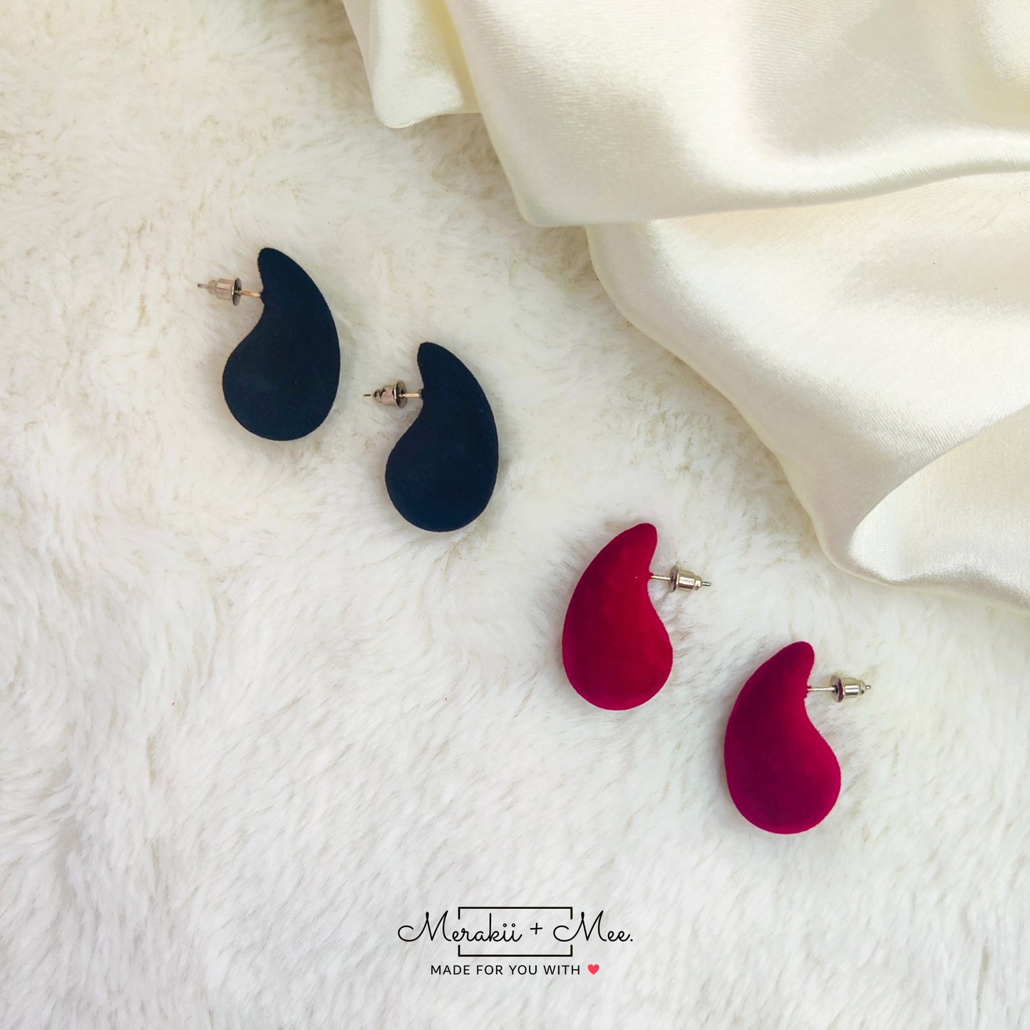 Velvet Tear Drop Earring