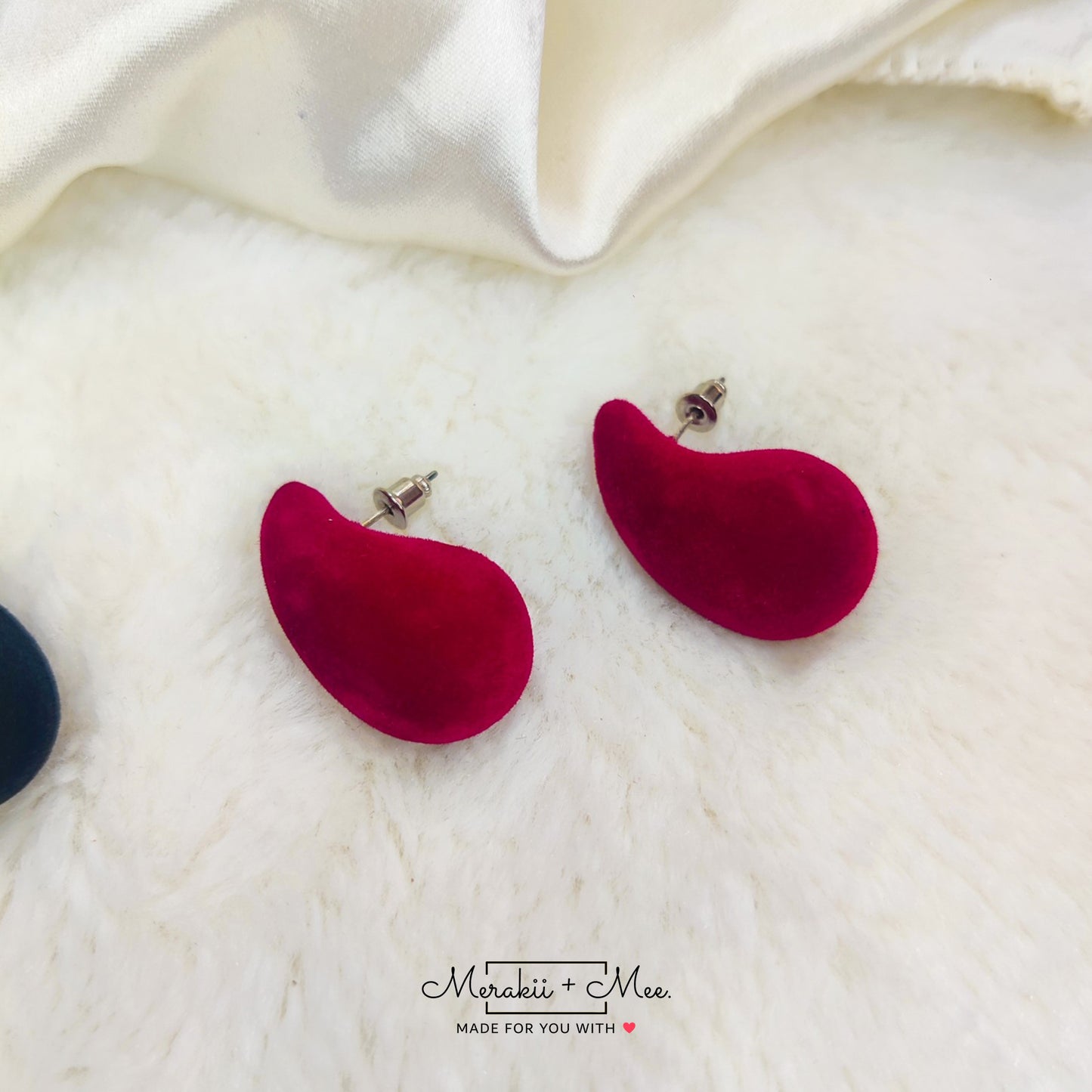 Velvet Tear Drop Earring