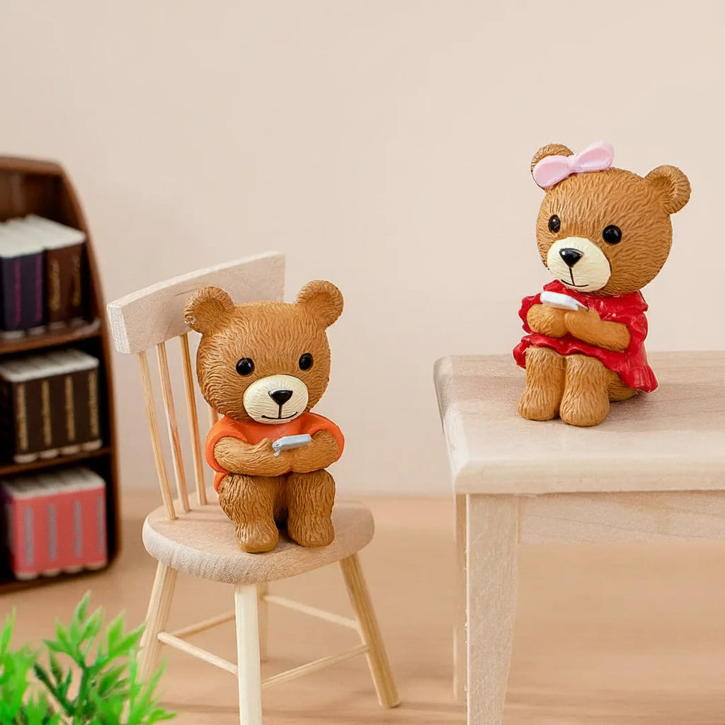 Cute Teddy Bear Bag Keychain Set (Pack of 2)