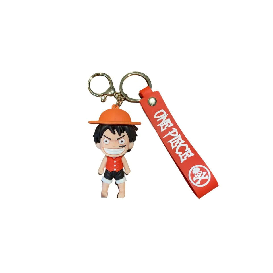 One Piece 3D Rubber Keychain with Strap - Monkey D Luffy, Franky ...