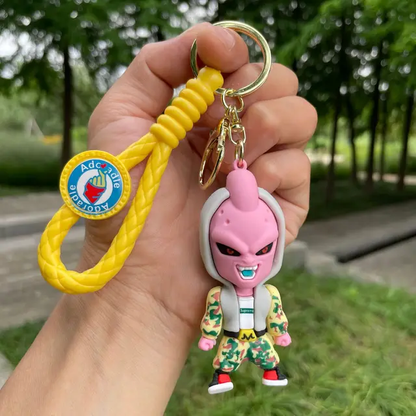 Modern Style Dragon Ball Z Character 3D Keychain with Strap and Charm