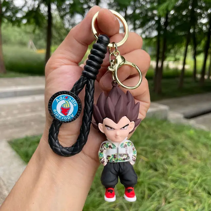 Modern Style Dragon Ball Z Character 3D Keychain with Strap and Charm