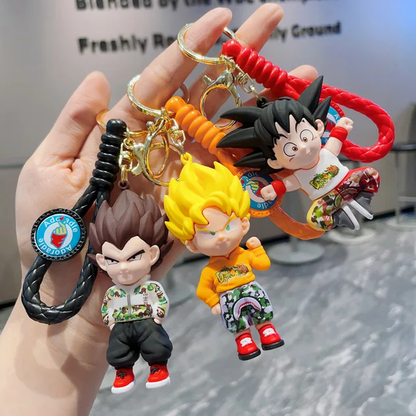 Modern Style Dragon Ball Z Character 3D Keychain with Strap and Charm