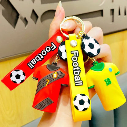 Football Players Jersey Rubber Keychain | Soccer Fan Accessory