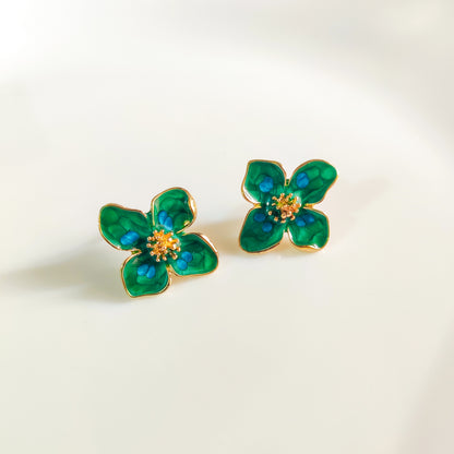 Floral Stud Earrings – Minimal Colorful Flower Earrings