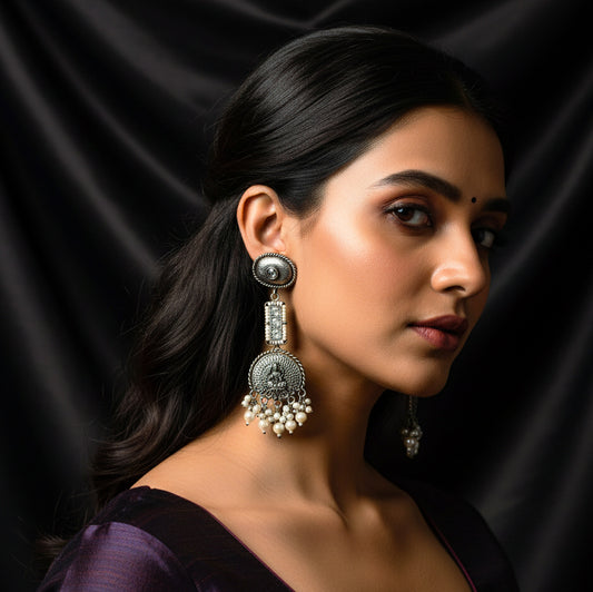 Antique Goddess Pearl Drop Earrings