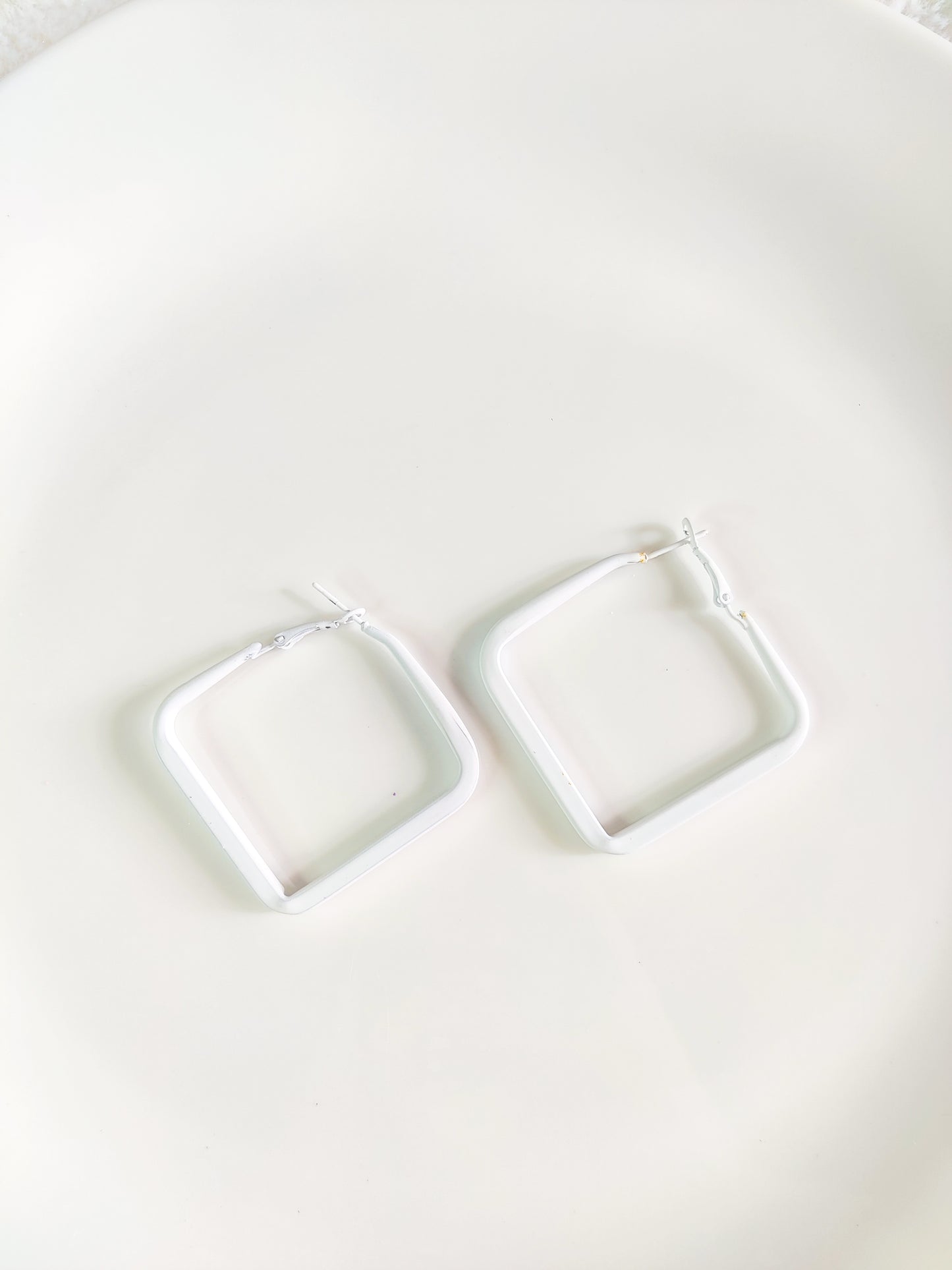 Pastel Square Hoop Earrings for Women | Korean Aesthetic Geometric Jewelry