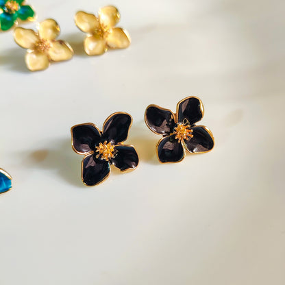 Floral Stud Earrings – Minimal Colorful Flower Earrings