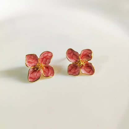 Floral Stud Earrings – Minimal Colorful Flower Earrings