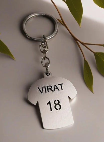 Cricketer Jersey Metal Keychain | Virat Kohli | MS Dhoni | Rohit Sharma