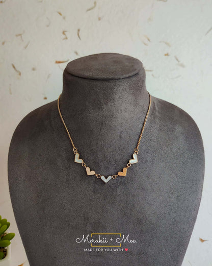5 Heart Chain Necklace