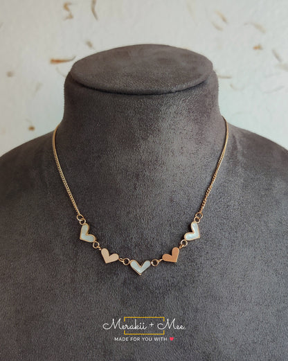 5 Heart Chain Necklace