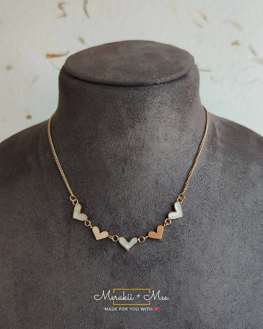 5 Heart Chain Necklace