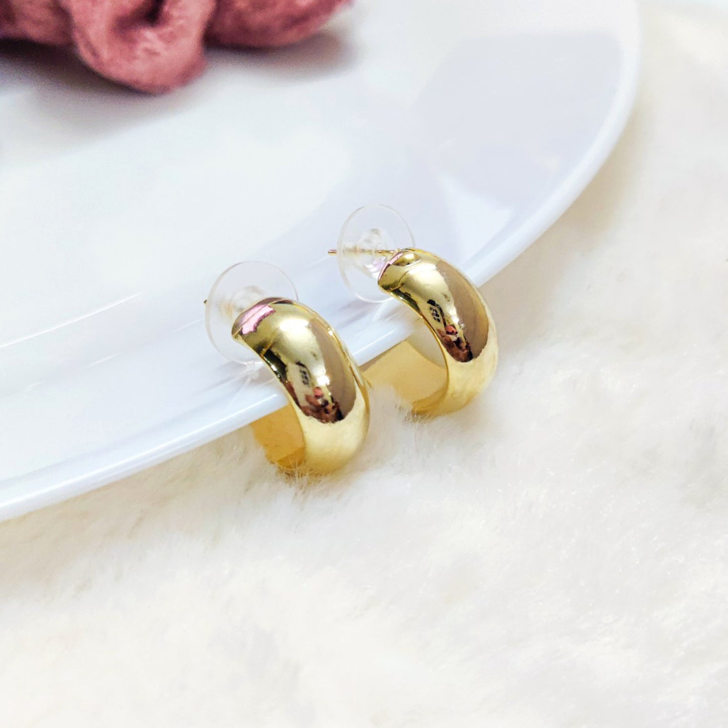 Golden Huggie Earrings