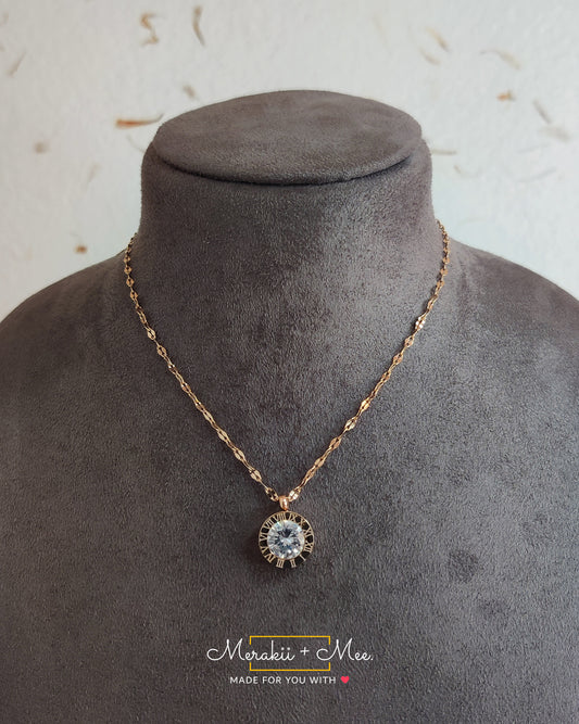 Roman Numerical Diamond Necklace