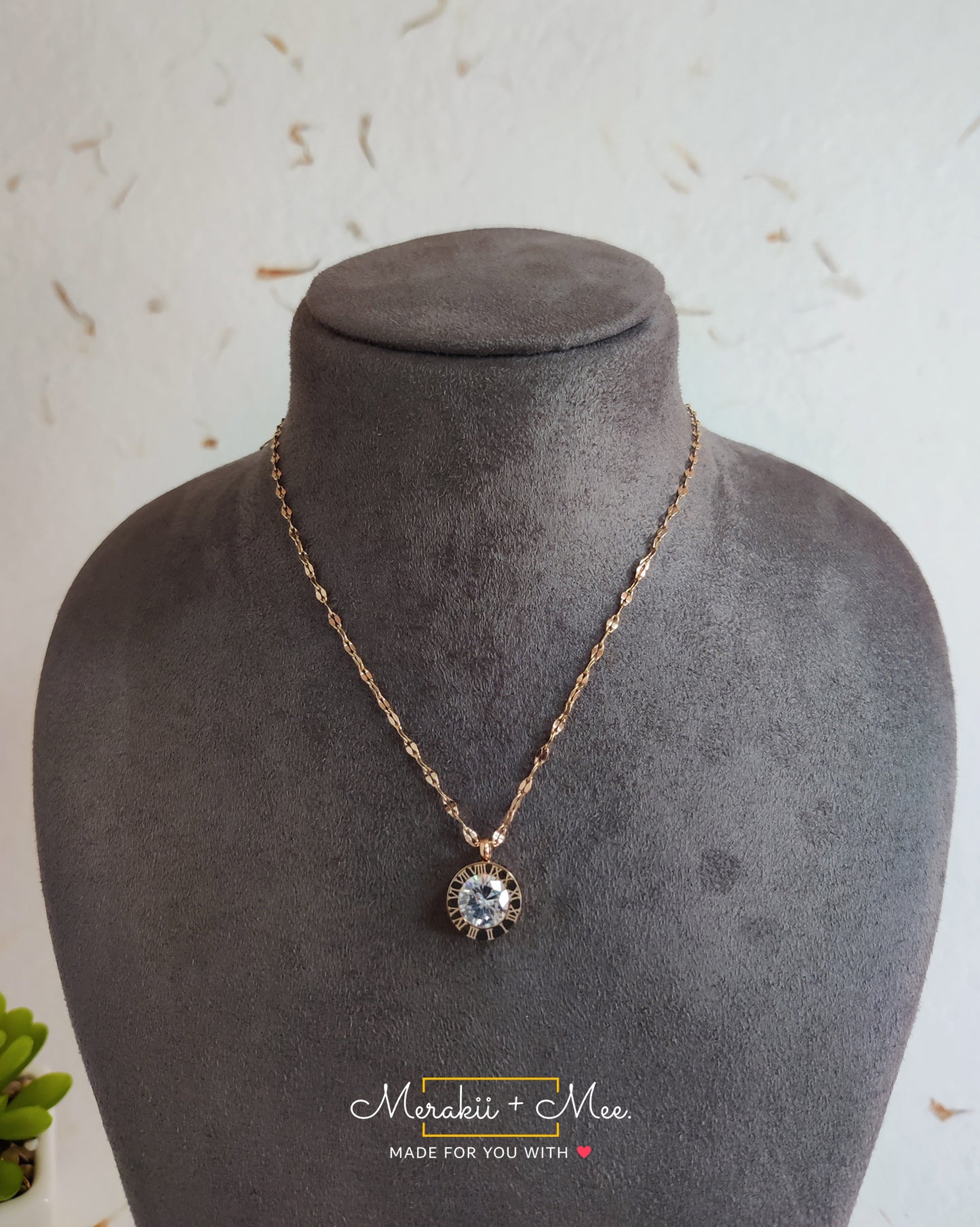 Roman Numerical Diamond Necklace