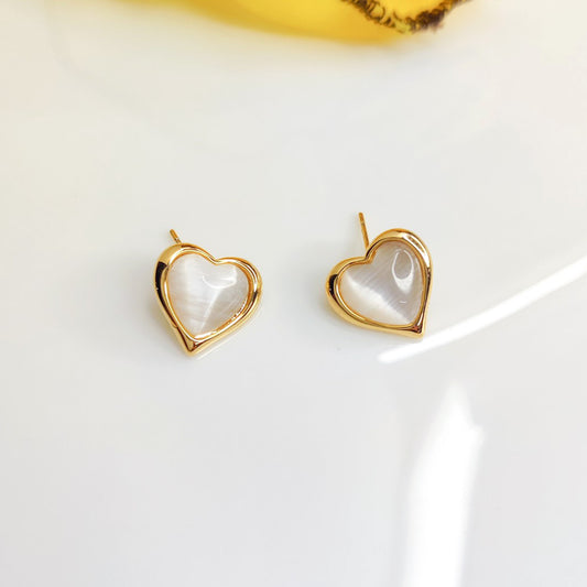 Glossy Heart Studs