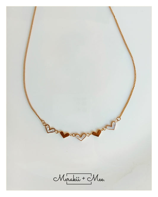 5 Heart Chain Necklace