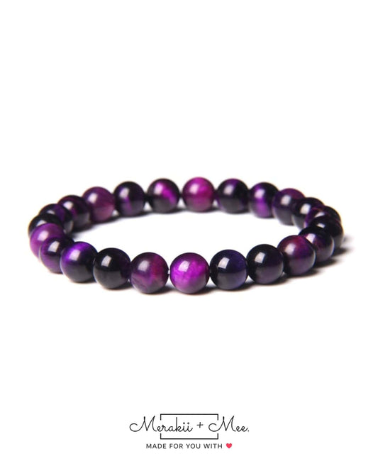 Purple Tiger Eye Stone Bracelet