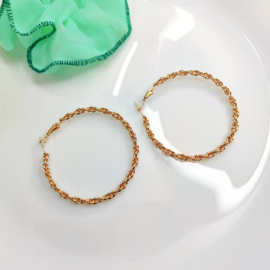 Braided Golden Hoops