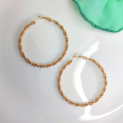 Braided Golden Hoops