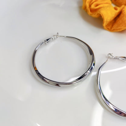 Round Silver Hoops