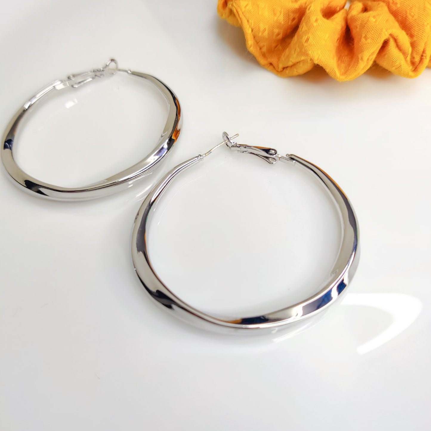 Round Silver Hoops