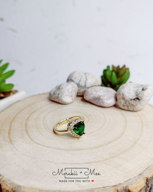 Emerald Heart Ring