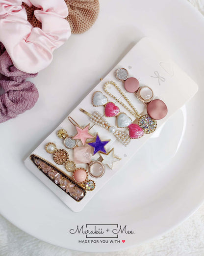 Pink is the new Black - Pack of 8 Korean style hair pins