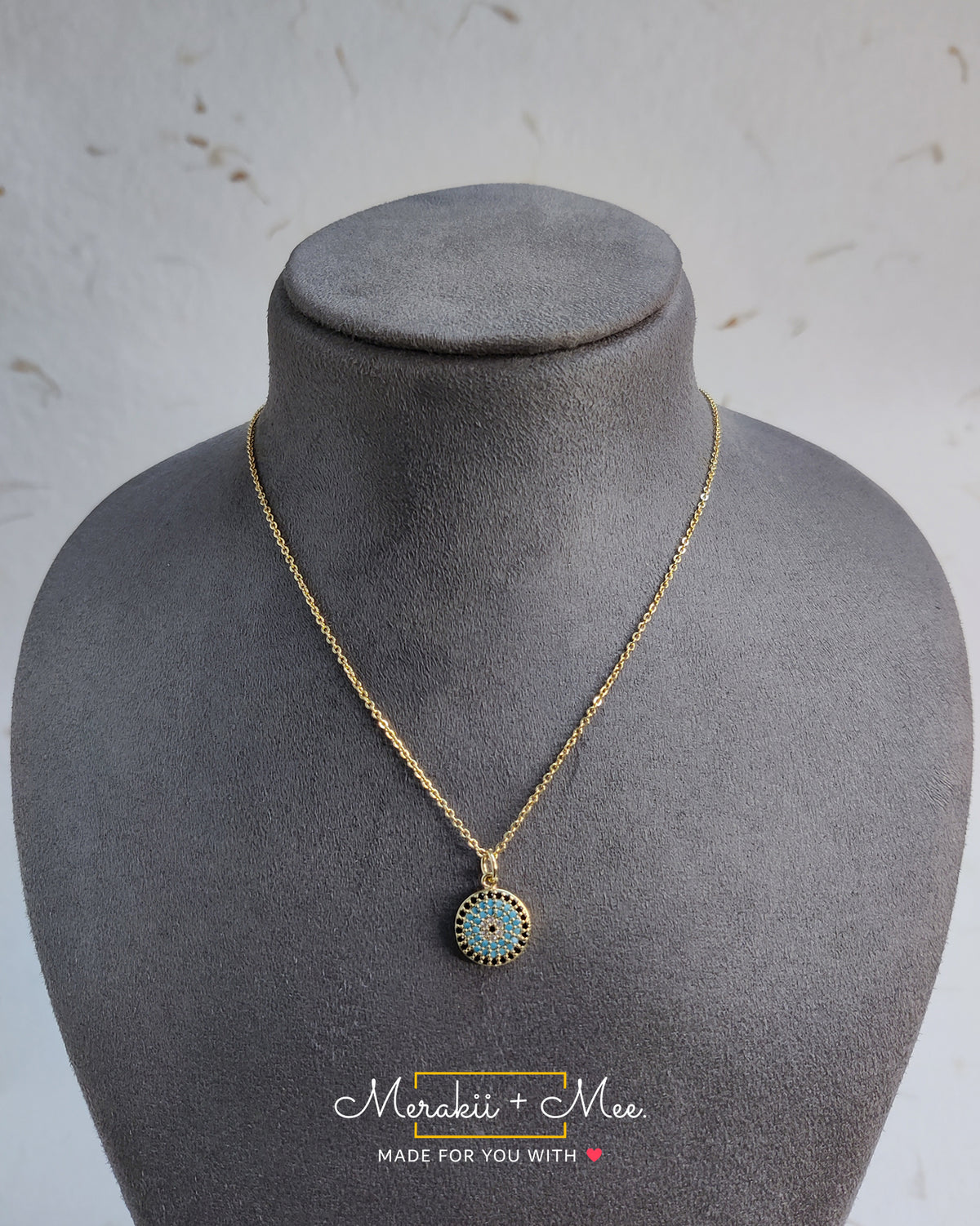 Turkish Blue Gold Evil Eye