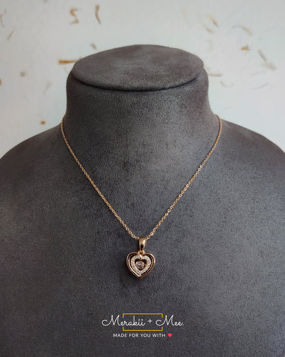 Dancing Diamond Heart Necklace