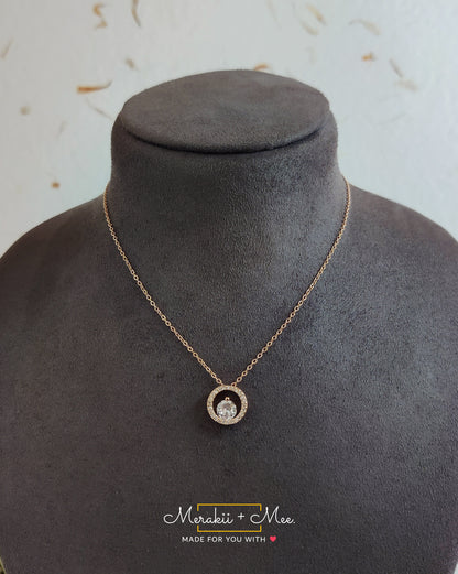 Diamond in Circle Necklace