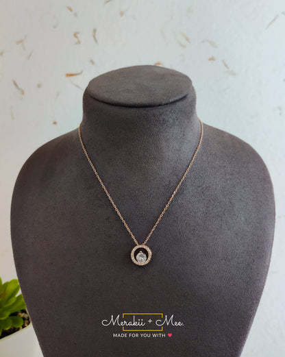 Diamond in Circle Necklace