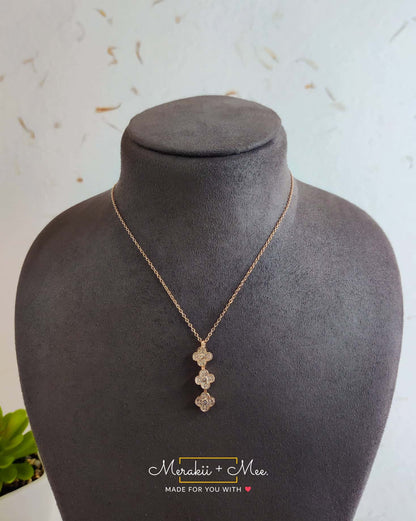 3 Diamond Clover Necklace