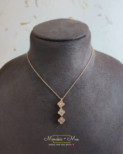 3 Diamond Clover Necklace