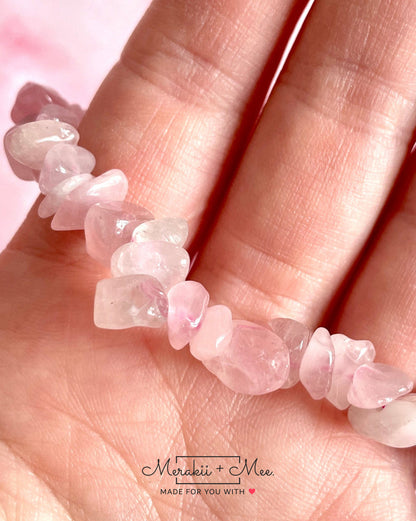 Rose Quartz Chip Bracelet