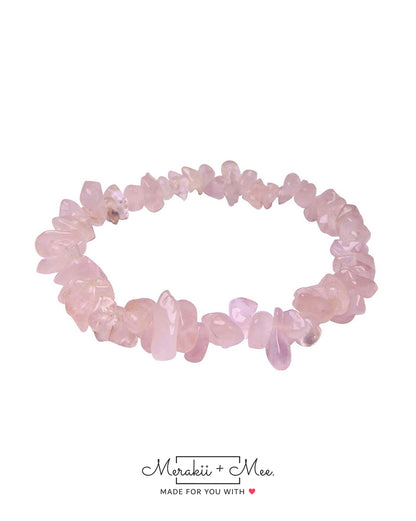 Rose Quartz Chip Bracelet