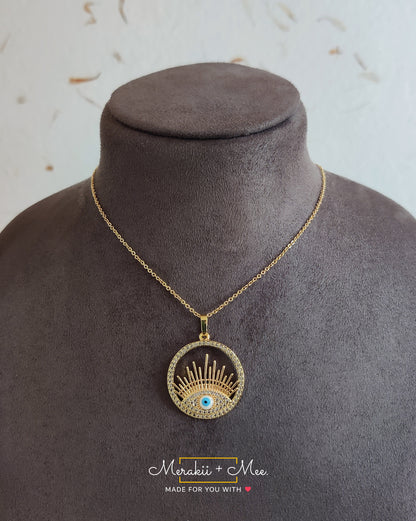 Evil Eye Eyelashes Premium Pendant Necklace