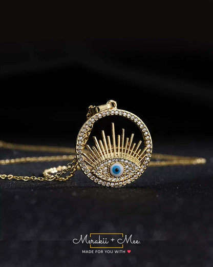 Evil Eye Eyelashes Premium Pendant Necklace