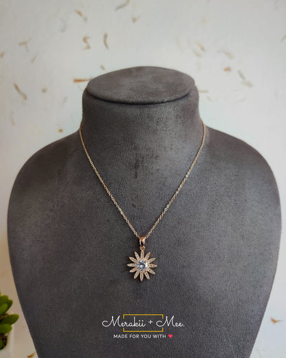 Sunflower Solitaire Necklace