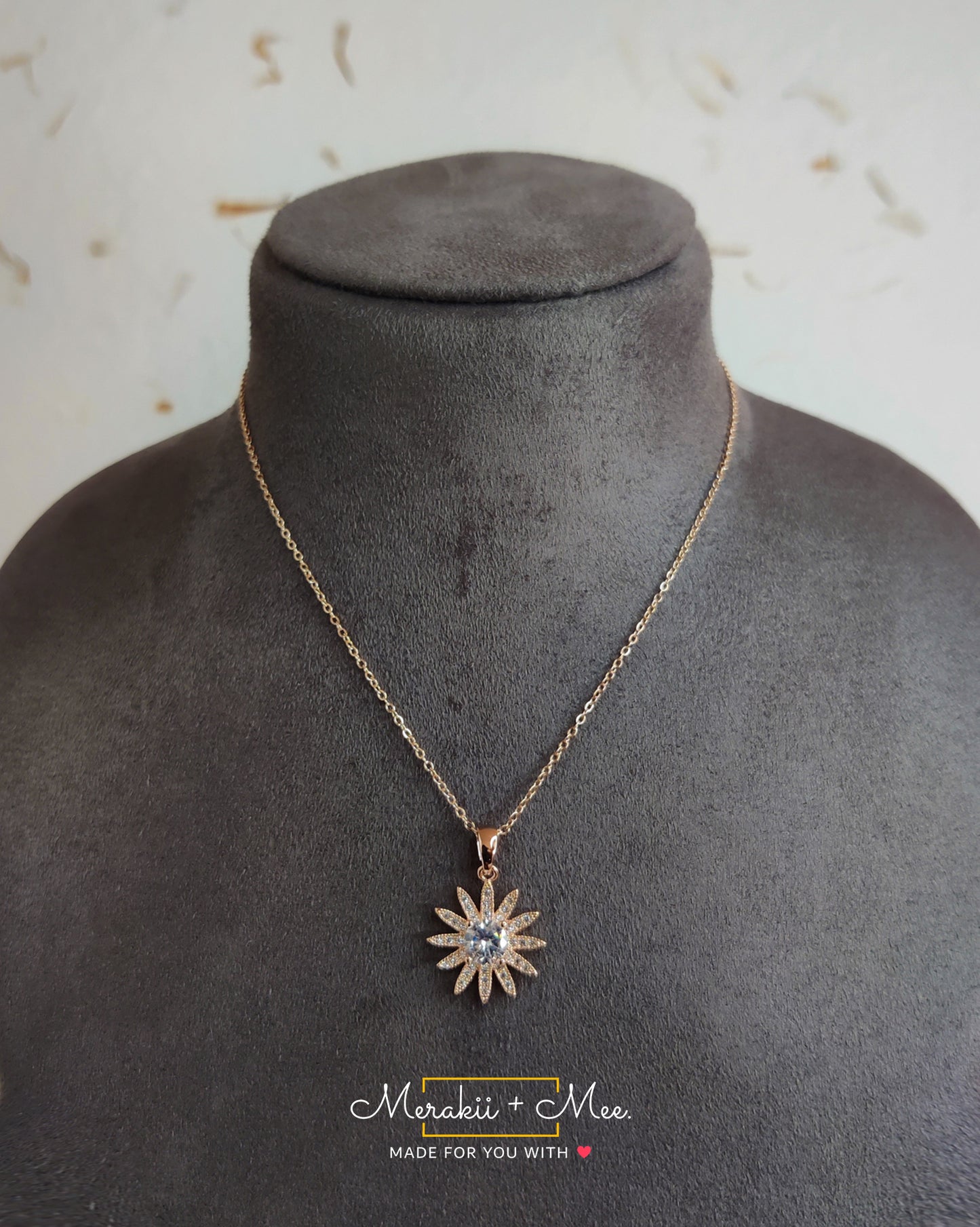 Sunflower Solitaire Necklace
