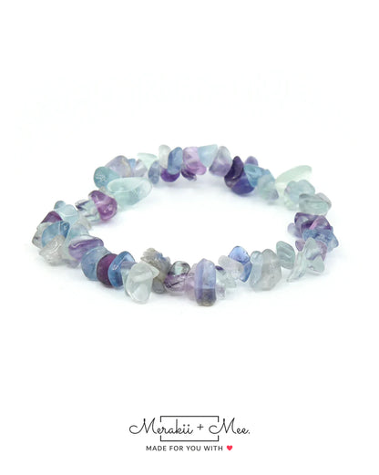 Rainbow Fluorite Chip Bracelet