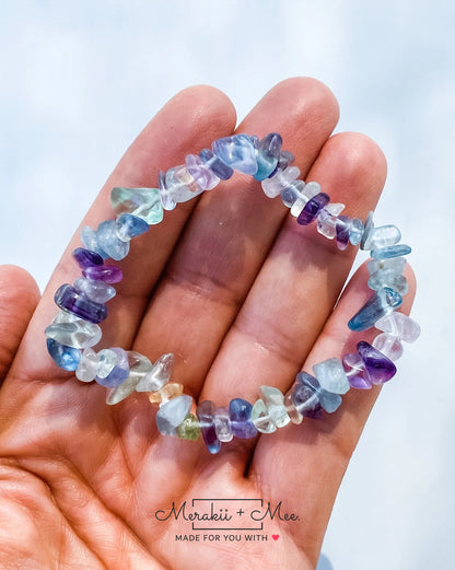 Rainbow Fluorite Chip Bracelet