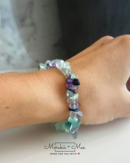 Rainbow Fluorite Chip Bracelet