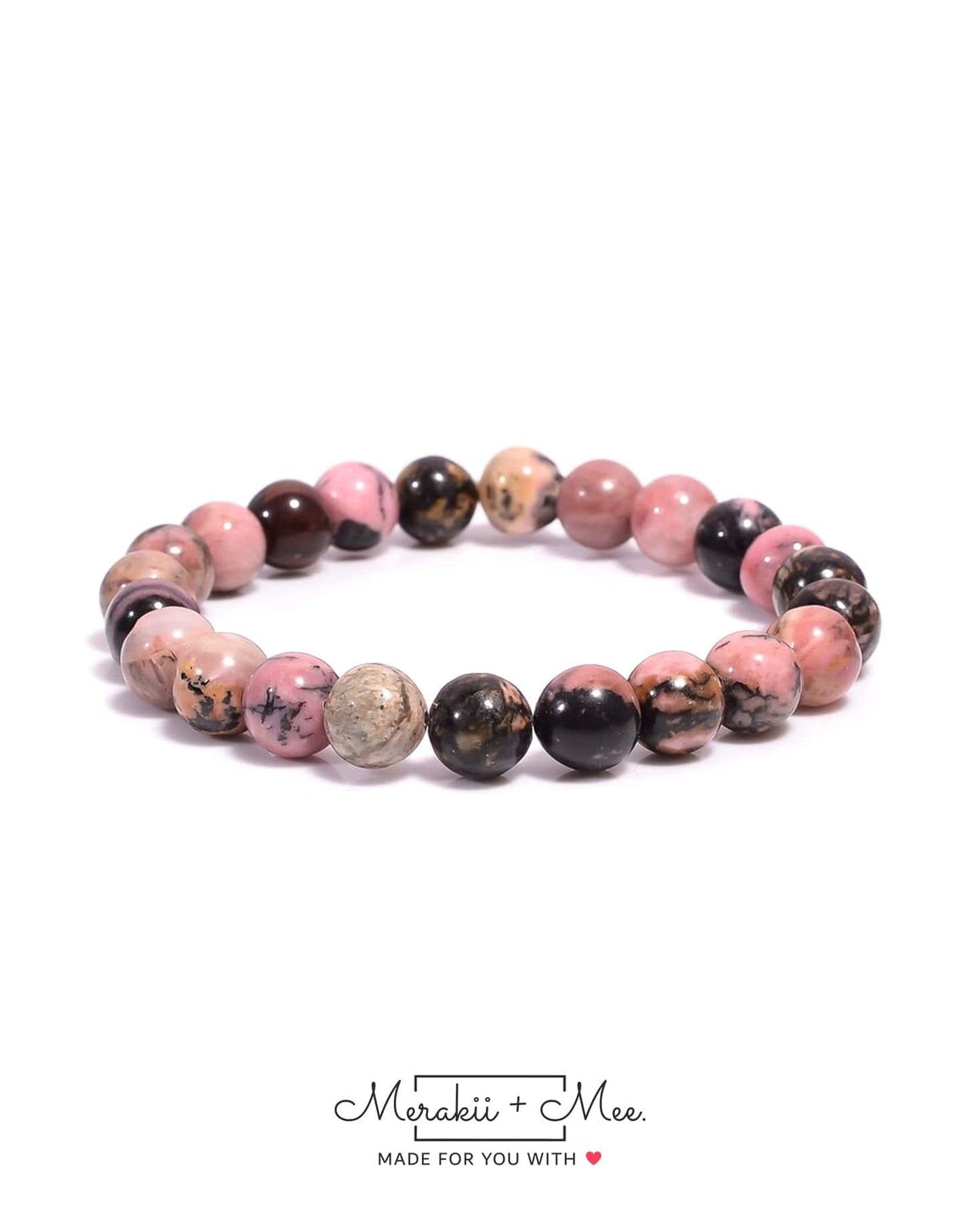 Rhodonite Crystal Natural Stone Bracelet