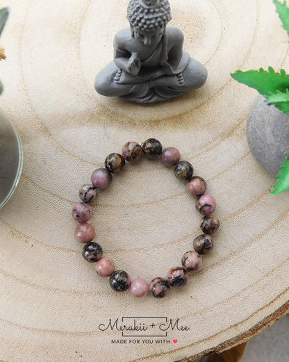 Rhodonite Crystal Natural Stone Bracelet