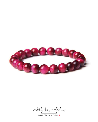 Pink Tiger's Eye Stone Bracelet